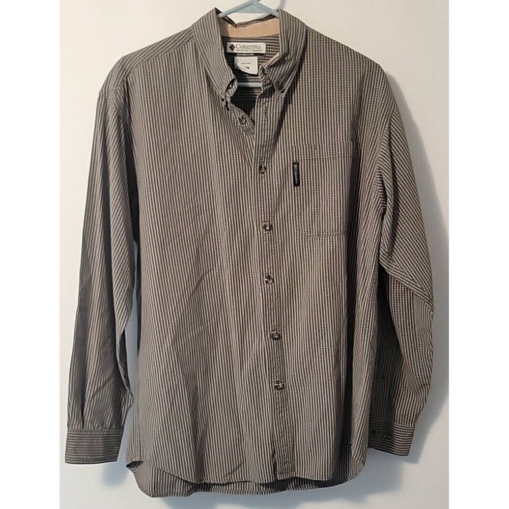 Columbia Sportswear Button Shirt Checkered Plaid Medium Long Sleeve